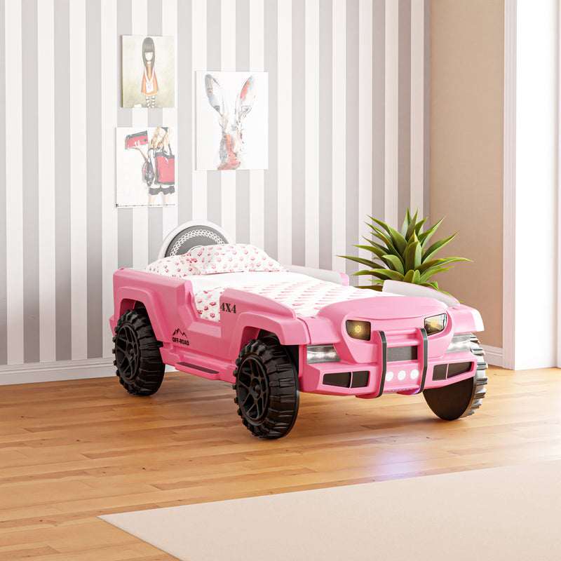 Jeep Car Bed with LED - Pink