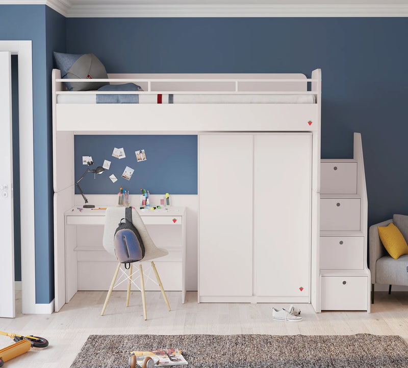 Studio Weißes Etagenbett-Set‐5 (90 × 200 cm)