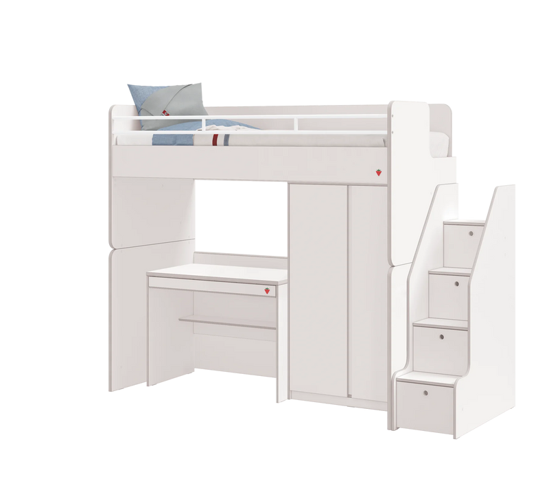 Studio Weißes Etagenbett-Set‐5 (90 × 200 cm)