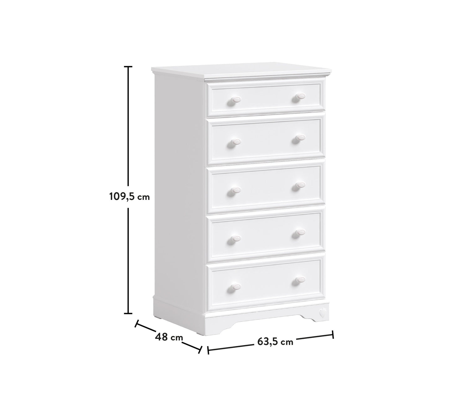 Comò alto bianco rustico