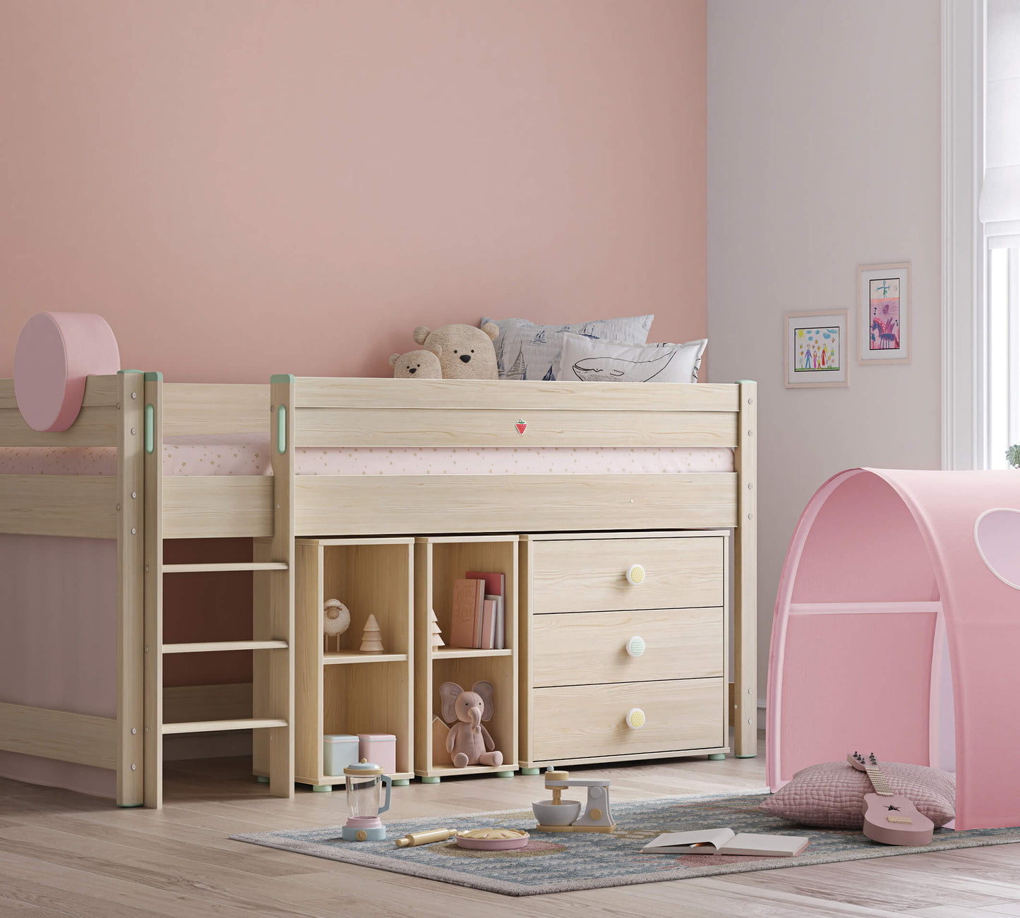 Letto medio alto Montessori Natural