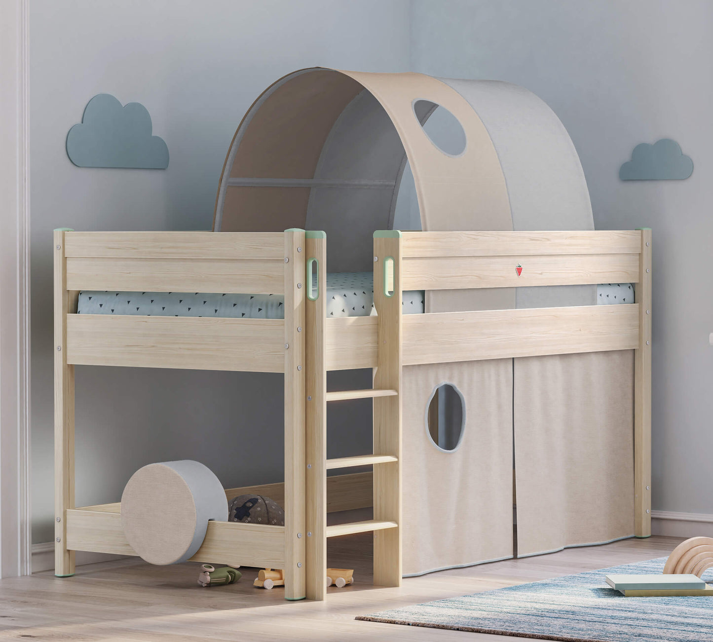 Letto medio alto Montessori Natural