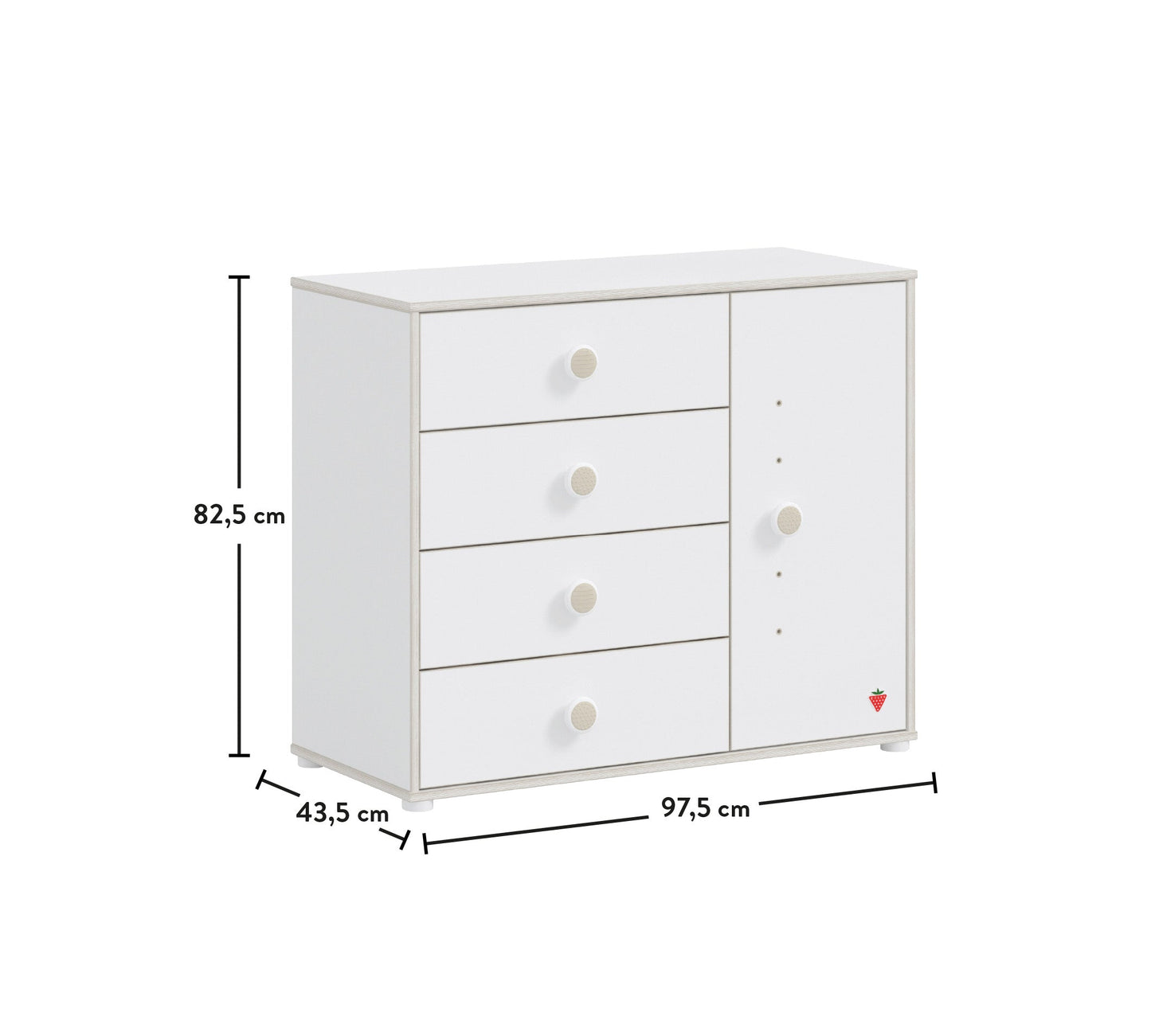 Comò bianco Montessori con coperchio