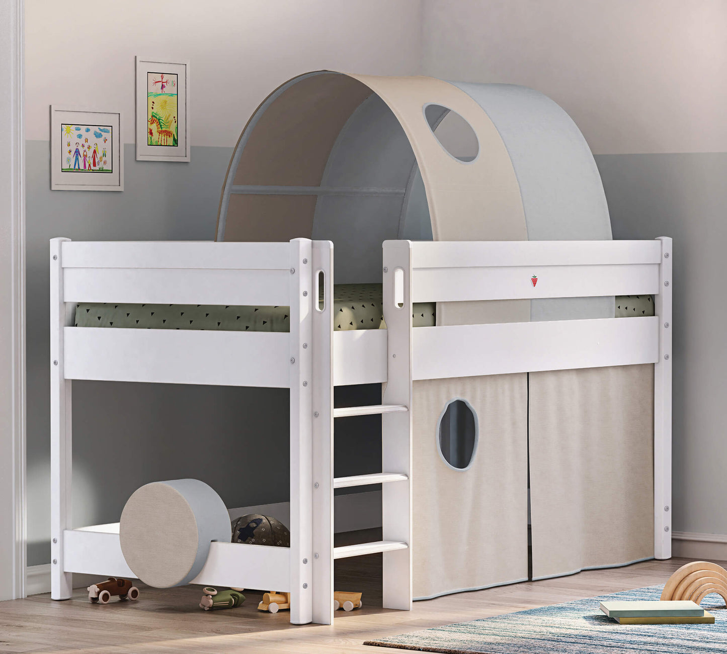 Letto bianco medio alto Montessori