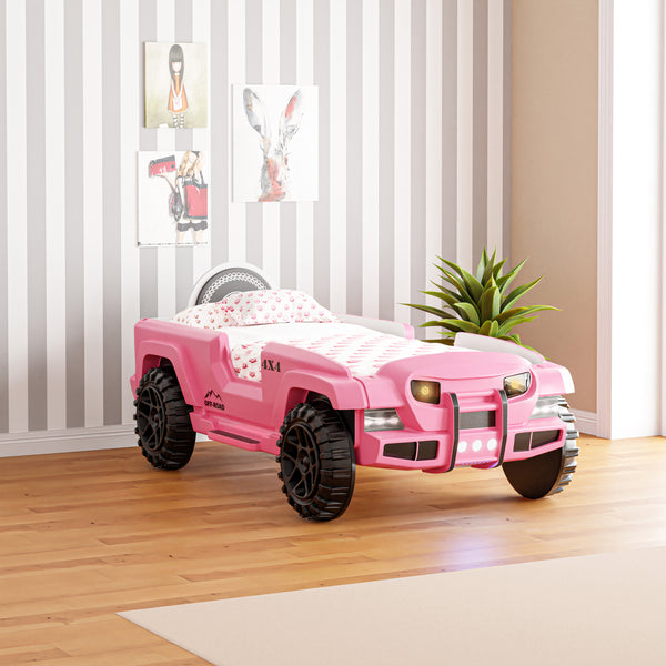 Jeep Car Bed with LED - Pink