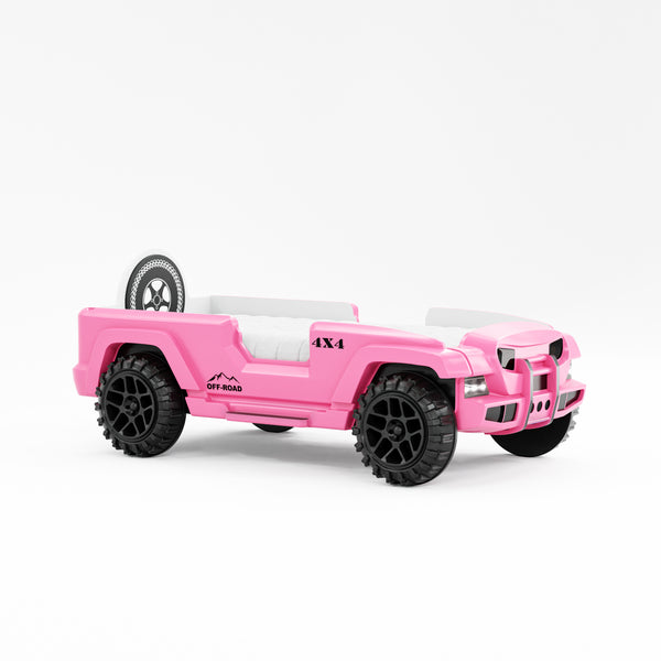 Jeep Car Bed with LED - Pink