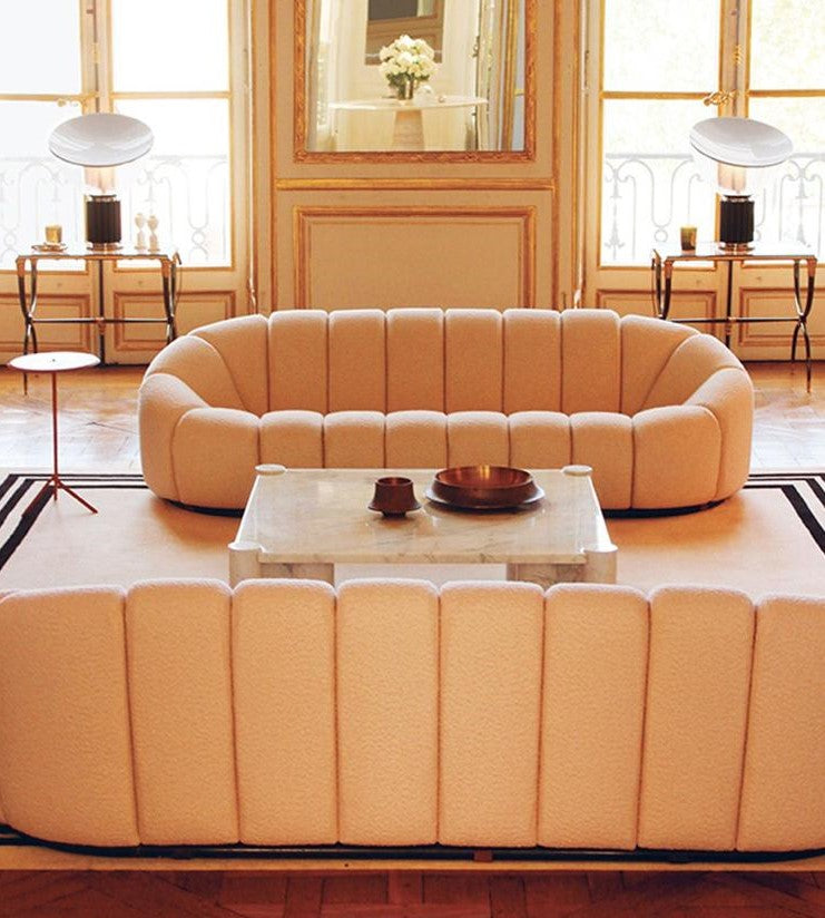 Puffy - Set Divani in Bouclé - Bianco Panna