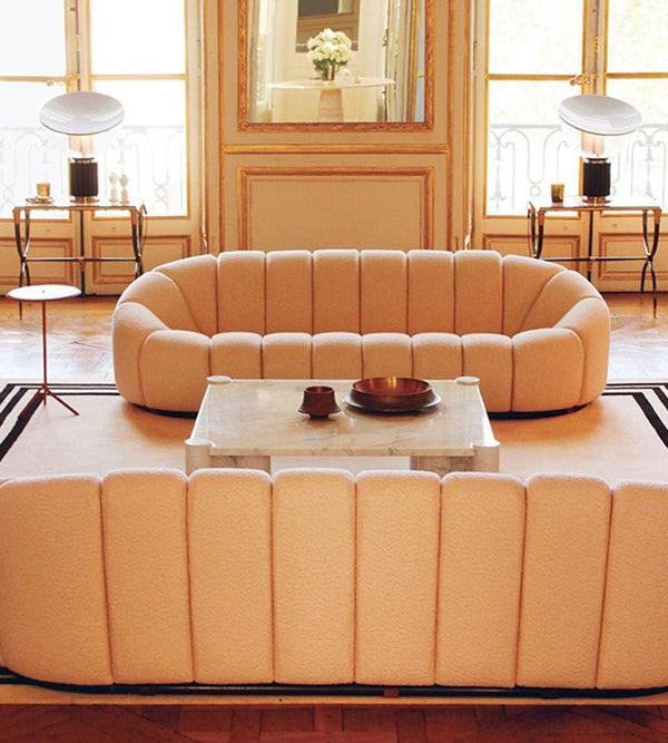 Puffy - Set Divani in Bouclé - Bianco Panna