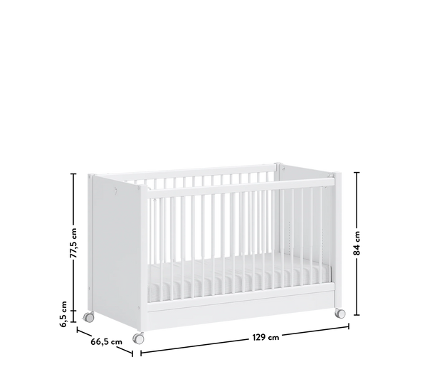 Set Cameretta Neonato Baby Cotton - Letto Co-sleeping, Armadio e Comò con Materasso Gratis