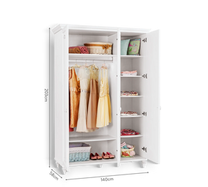 Habitación Completa Romantic: Cama (100x200), Armario de 3 Puertas y Escritorio con Unidad USB + Colchón de Regalo