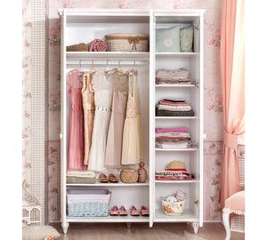 Camera Completa Romantica: Letto (100x200), Armadio 3 Ante e Scrivania con Unità + Materasso in Omaggio