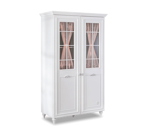 Habitación completa Baby Romantic: cuna convertible, armario de 2 puertas y cómoda con espejo + colchón de regalo