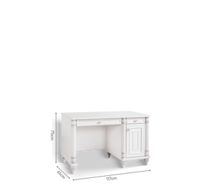 Camera Completa Romantic: Letto (100x200), Armadio 3 Ante e Scrivania con Unità USB + Materasso in Omaggio