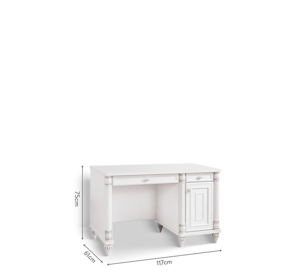 Camera Completa Romantic: Letto (100x200), Armadio 3 Ante e Scrivania con Unità USB + Materasso in Omaggio