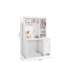 Camera Completa Romantica: Letto (100x200), Armadio 3 Ante e Scrivania con Unità + Materasso in Omaggio