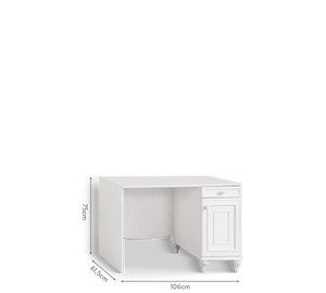 Camera Completa Romantica: Letto (100x200), Armadio 3 Ante e Scrivania con Unità + Materasso in Omaggio