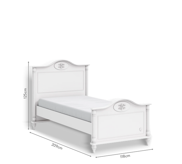 Camera Completa Romantic: Letto (100x200), Armadio 3 Ante e Scrivania con Unità USB + Materasso in Omaggio