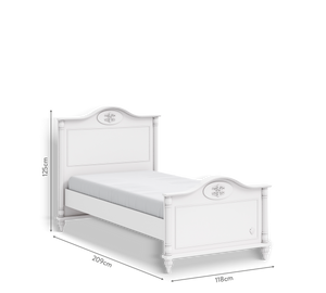 Habitación Completa Romantic: Cama (100x200), Armario de 3 Puertas y Escritorio con Unidad USB + Colchón de Regalo