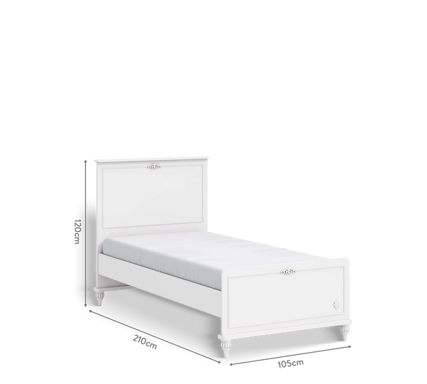 Camera Completa Romantica: Letto (100x200), Armadio 3 Ante e Scrivania con Unità + Materasso in Omaggio