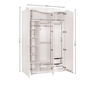 Set Cameretta Neonato Baby Cotton - Letto Co-sleeping, Armadio e Comò con Materasso Gratis