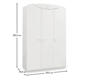 Set Cameretta Neonato Baby Cotton - Letto Co-sleeping, Armadio e Comò con Materasso Gratis