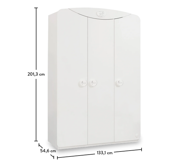 Set Cameretta Neonato Baby Cotton - Letto Co-sleeping, Armadio e Comò con Materasso Gratis