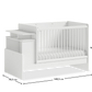 Lettino trasformabile in Baby Cotton con tavolino e corrimano telescopico (70x115-70x145 Cm)