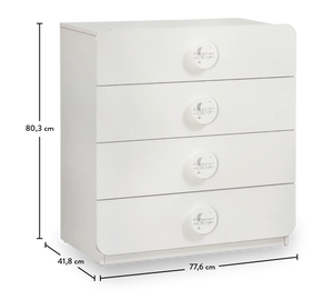 Set Cameretta Neonato Baby Cotton - Letto Co-sleeping, Armadio e Comò con Materasso Gratis