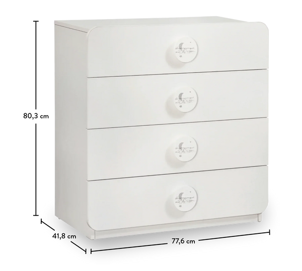 Set Cameretta Neonato Baby Cotton - Letto Co-sleeping, Armadio e Comò con Materasso Gratis