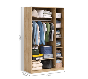 Camera Completa Mocha: Letto (100x200), Armadio 3 Ante Line e Scrivania con Unità Alta + Materasso in Omaggio