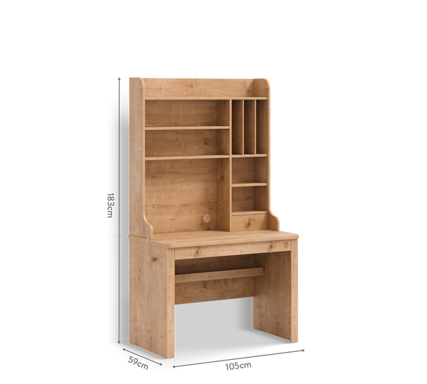 Camera Completa Mocha: Letto (100x200), Armadio 3 Ante Line e Scrivania con Unità Alta + Materasso in Omaggio