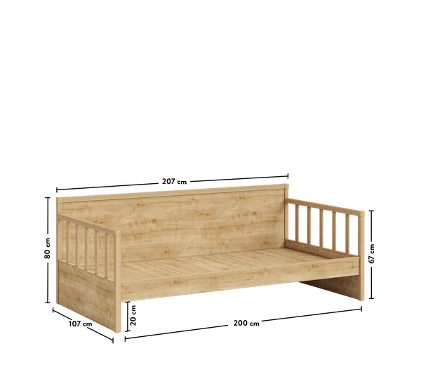 Sofa bed with drawers (100x200 cm)