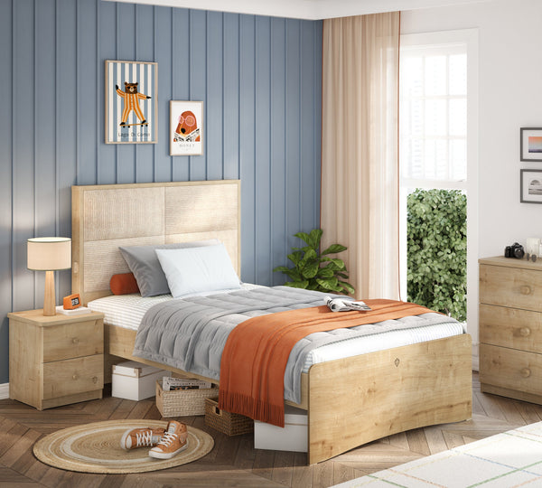 Letto rivestito in mocha