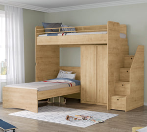 Letto a Castello Studio Rovere Set‑3 (90 × 200 cm)