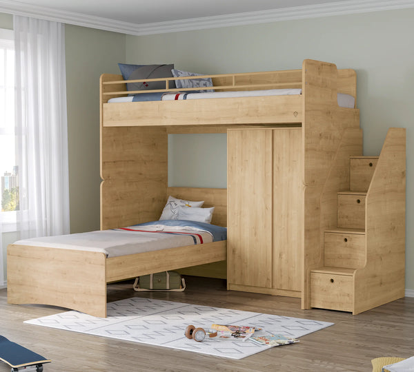 Letto a Castello Studio Rovere Set‑3 (90 × 200 cm)