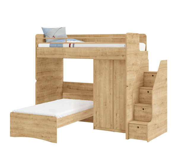 Letto a Castello Studio Rovere Set‑3 (90 × 200 cm)
