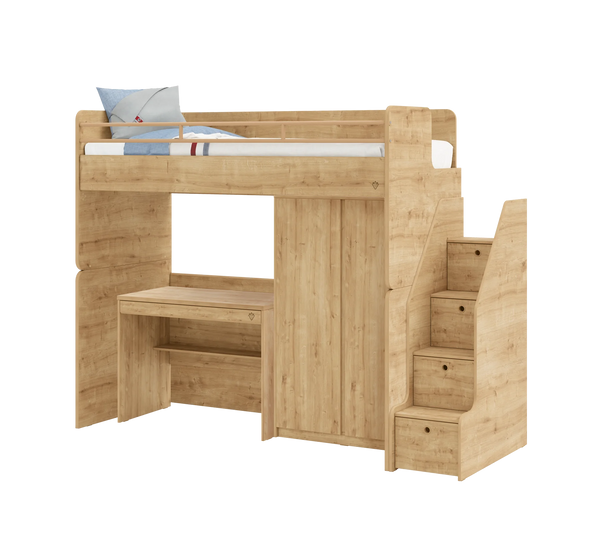 Letto a Castello Studio Rovere Set‑5 (90 × 200 cm)