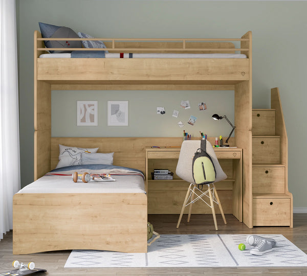 Letto a Castello Studio Rovere Set‑7 (90 × 200 cm)