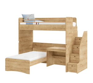 Letto a Castello Studio Rovere Set‑7 (90 × 200 cm)