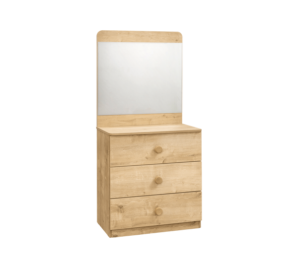 Comò in legno Mocha Modern a 3 cassetti, con specchio, design elegante,  ideale per camere da letto giovanil