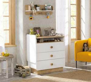 Camera Completa Natura Baby: Lettino Evolutivo, Armadio 3 Ante e Cassettiera con Tavolo + Materasso in Omaggio