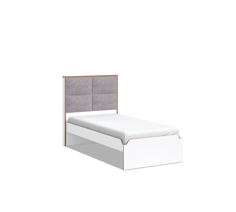 Modera Bed with Washable Headboard, Modern Beech Design and Sturdy Structure