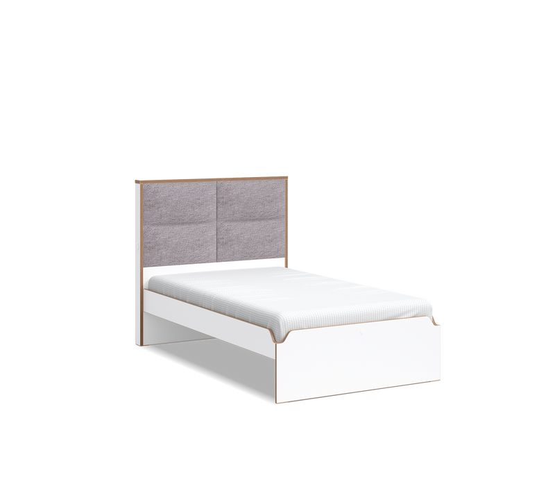 Modera Bed with Washable Headboard, Modern Beech Design and Sturdy Structure