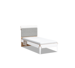 Letto Modera Modern 120x200 Cm Con Rete, Porta USB, Testata Morbida e Tasca Mobile per Comfort Ideale