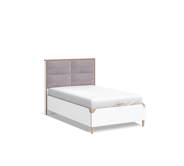 Modera Bett (120 x 200 cm) mit Stauraum, waschbarem Stoffkopfteil und doppeltem USB-Anschluss inklusive