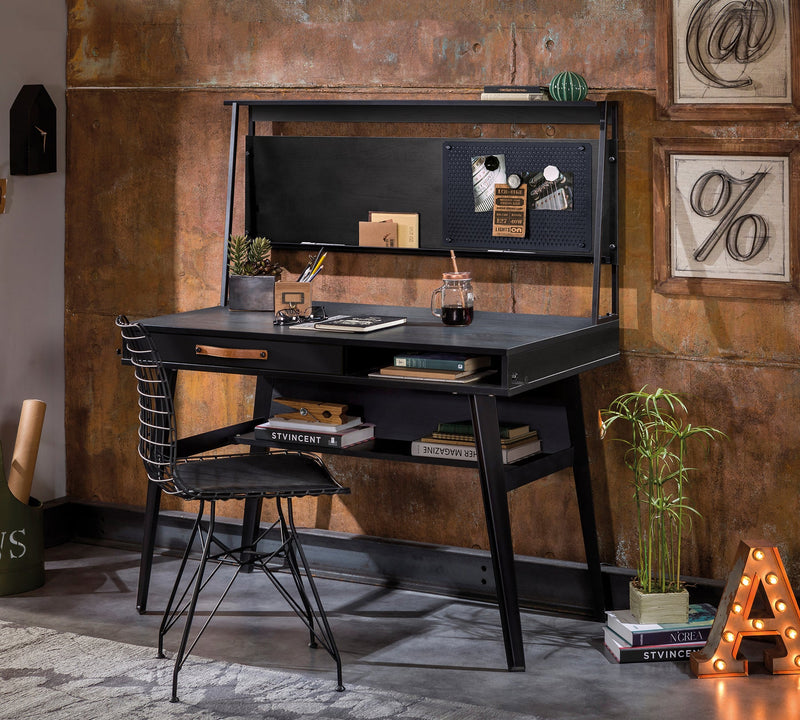 Small and mobile Dark Metal desk