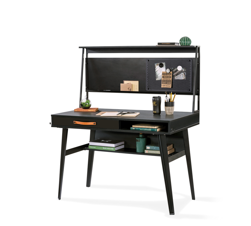 Small and mobile Dark Metal desk