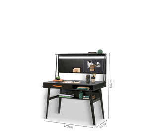 Dormitorio Completo Dark Metal: Cama Line (100x200), Armario 3 Puertas y Escritorio con Módulo + Colchón de Regalo