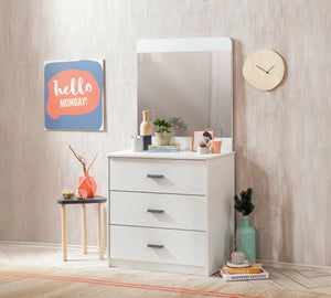 Armario para ropa blanca con espejo blanco