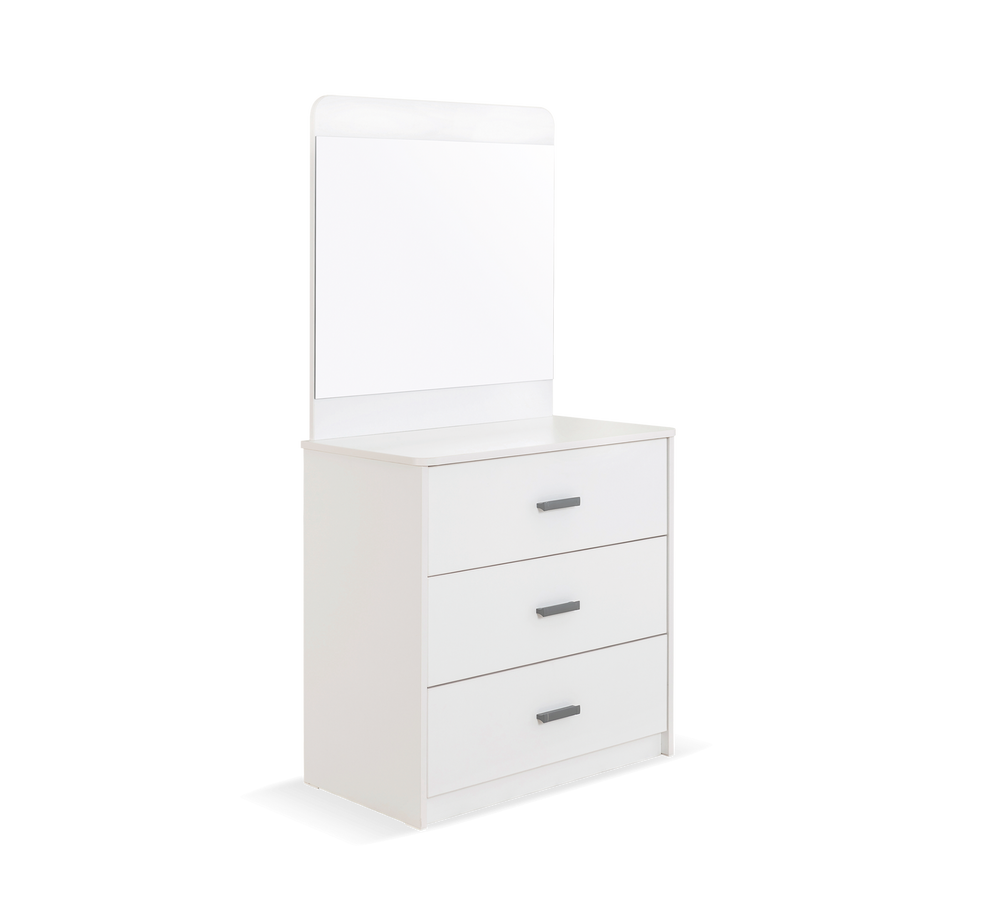 Armario para ropa blanca con espejo blanco